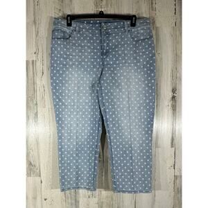 Chico's Light Blue Polka Dot Cropped Jeans